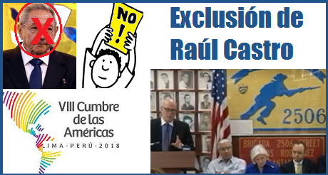 Opositores cubanos piden exclusión de Raúl Castro de Cumbre de las Américas