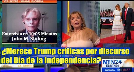 Merece Trump criticas por discurso del Dia de la Independencia