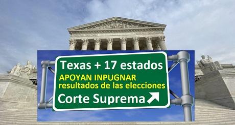 17 estados instan Corte Suprema revisaR caso de Texas que impugna elecciones
