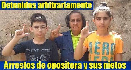 Arresto arbitrario de opositora y sus nietos