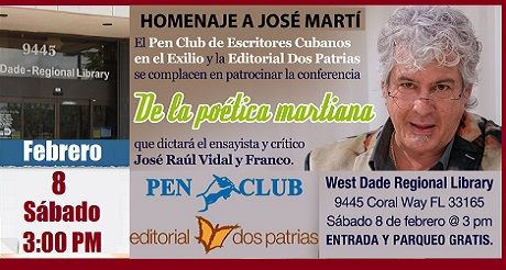 Invitación: Conferencia De la poética martiana