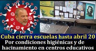 Cuba cierrá escuelas por incremento de contagios del Coronavirus