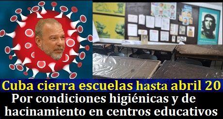 Cuba cierrá escuelas por incremento de contagios del Coronavirus