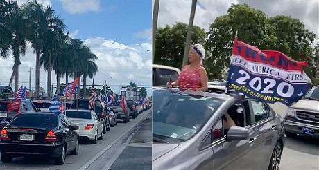 Mega caravana en Miami en apoyo a Trump