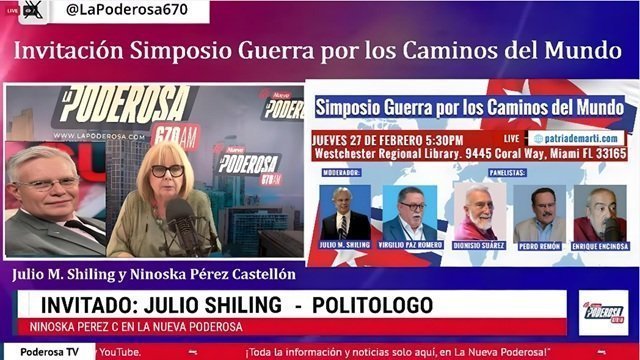 Julio M Shiling y Ninoska Perez invitan al Simposio Guerra por los caminos del mundo