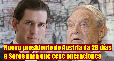 Resultado de imagen de El nuevo presidente de Austria da 28 días a George Soros para que cese sus operaciones en el país