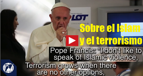 Papa Francisco sobre Islam Terrorismo FB